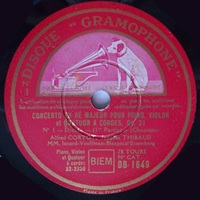 Disque Gramophone : Cortot - Chausson, Faure